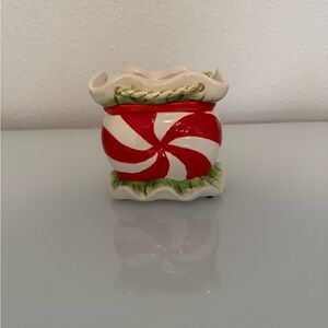 Ceramic Peppermint Container. Candy dish, planter or whatever you choose.